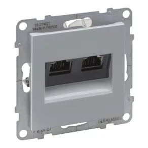 Priză Legrand Suno 2xRJ45 Cat.6 STP, aluminiu - 721357