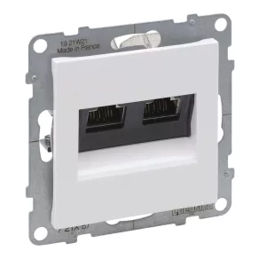 Priză Legrand Suno 2xRJ45 Cat.6 STP, albă - 721157