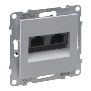 Priză Legrand Suno 2xRJ45 Cat.6A UTP, aluminiu - 721355