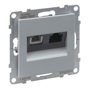   Priză Legrand Suno RJ 11 + RJ45 Cat.6 UTP din aluminiu - 721360