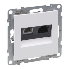 Priză Legrand Suno RJ 11 + RJ45 Cat.6 UTP, albă - 721160