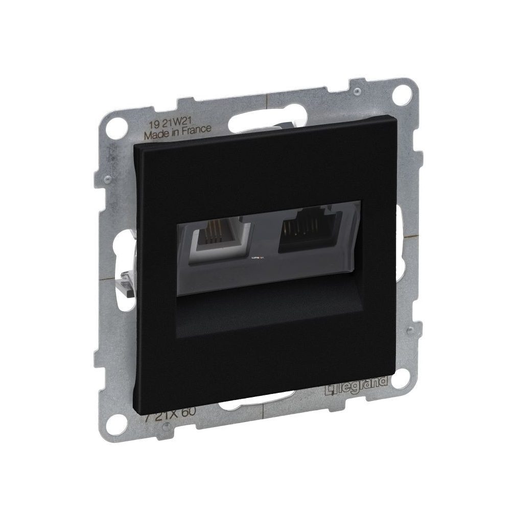 Legrand Suno negru RJ 11 telefon + RJ 45 Cat.6 UTP priză, fără cadru 721460