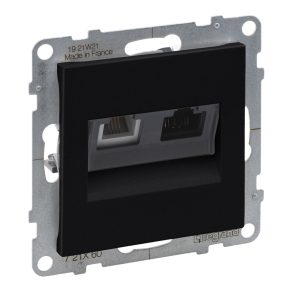 Priză Legrand Suno RJ 11 + RJ45 Cat.6 UTP negru - 721460