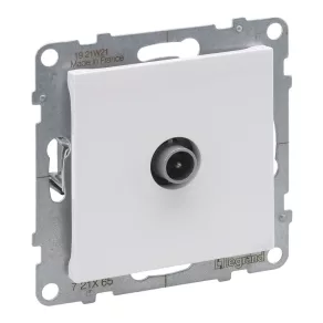 Priză TV Legrand Suno, cu trecere (14 dB), albă - 721165