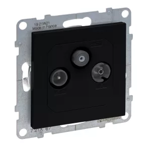   Priză Legrand Suno TV-R-SAT, în formă de stea, negru - 721467