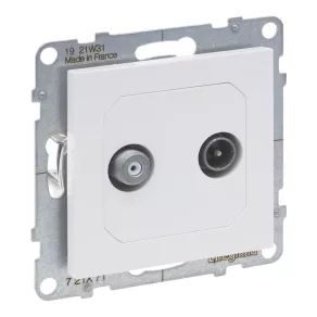   Priză Legrand Suno TV-SAT, în formă de stea, albă - 721171