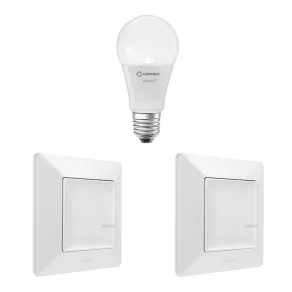   Kit de extensie pentru casă inteligentă Legrand Smart Lighting: sursă de lumină + 2 întrerupătoare/dimmere Valena Life-Netatmo (ETV), alb - 199320
