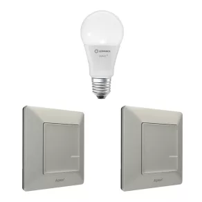   Kit de extensie pentru casă inteligentă Legrand Smart Lighting: sursă de lumină + 2 întrerupătoare/dimmere Valena Life-Netatmo (ETV), aluminiu - 199321