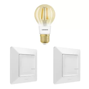   Kit de extensie pentru casă inteligentă Legrand Smart Lighting: sursă de lumină cu filament + 2 întrerupătoare/dimmere Valena Life-Netatmo (ETV), alb - 199322