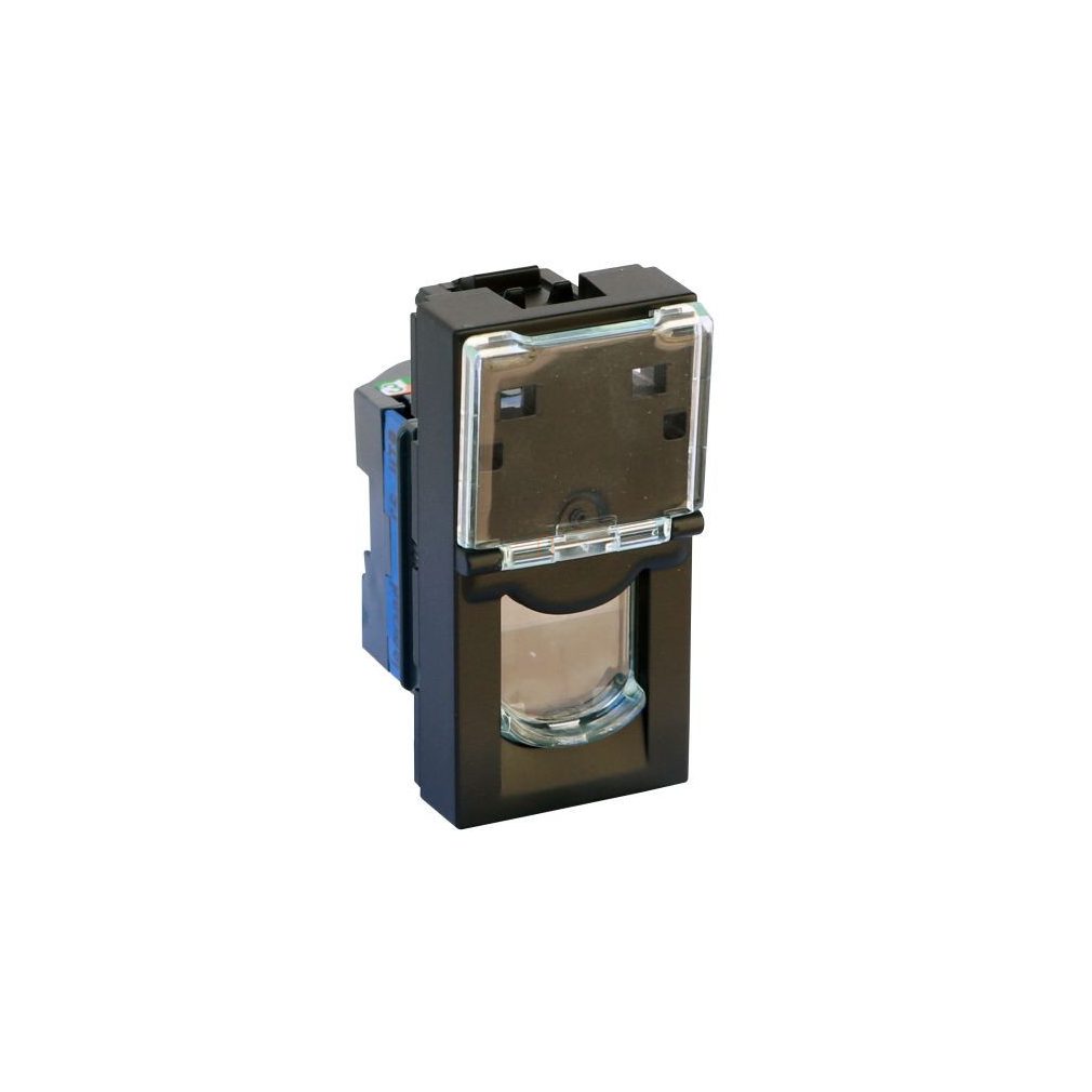 Legrand 079461L P.Mosaic RJ45 priză Cat 6 UTP, 1 modul, negru