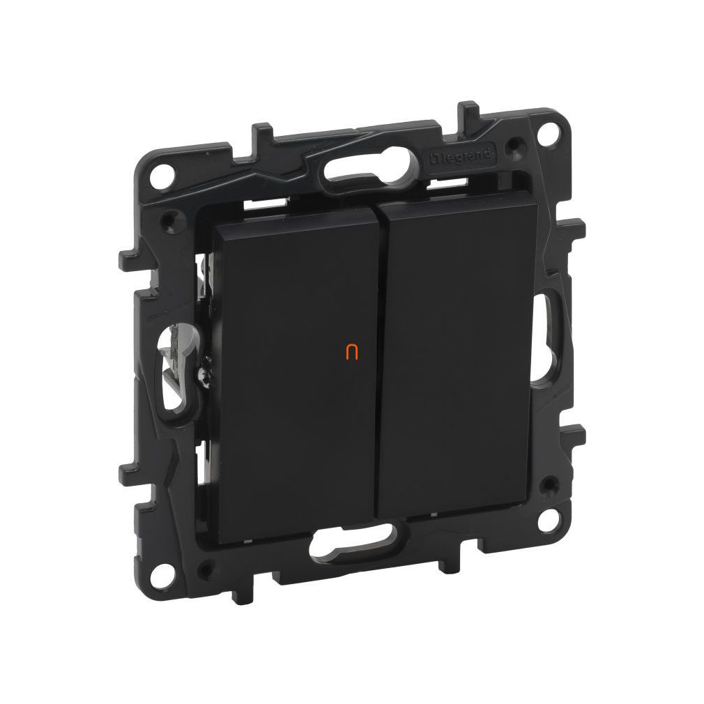 Legrand Niloé Step fekete kettős nyomó, 6A 863512