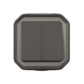   Legrand Plexo 55 întrerupător dublu montat la suprafață 10A, asamblat, antracit - 069775L