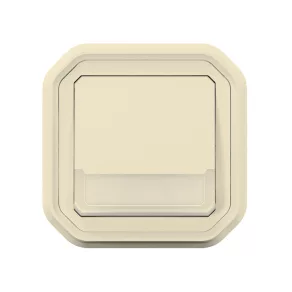   Întrerupător încastrat Legrand Plexo 55 cu indicator luminos, suport pentru etichetă 10A, asamblat, culoare fildeș - 069829L