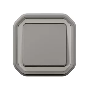   Buton Legrand Plexo 55 cu un singur pol, montat încastrat, 10 A, asamblat, gri - 069820L