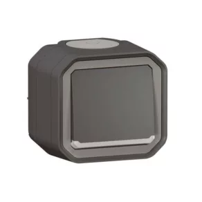   Legrand 55 falon kívüli egypólusú nyomó jelzőfénnyel 10A, összeszerelt, antracit 069782L - Plexo
