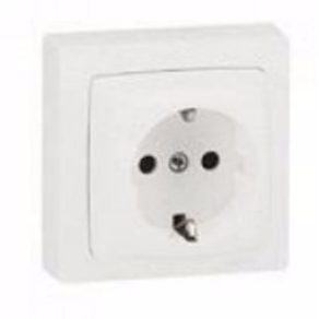   Priză Legrand Oteo 2P+F, montată la suprafață, cu ramă - 696029