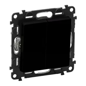   Mecanism de acționare cu buton dublu Legrand Valena Life cu capac, negru - 756318