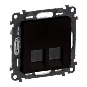   Legrand Valena Life 2xRJ45 Cat. 6 STP mecanism de priză cu capac, negru - 756347