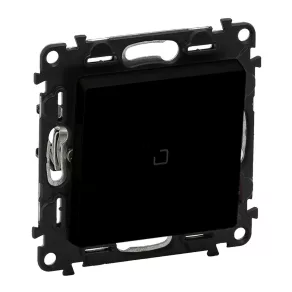   Comutator Legrand Valena Life cu capac, indicator luminos, negru - 756332