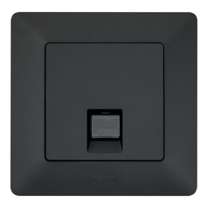   Legrand Valena Life 1xRJ45 Cat. 6 Mecanism priză UTP cu capac, negru - 756342