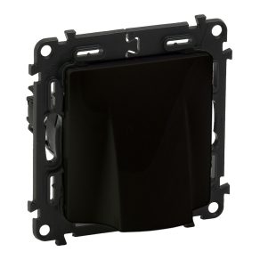   Mecanism de priză cu capac Legrand Valena Life, fără bloc terminal, negru - 756344