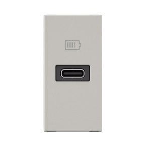   Legrand Program Mosaic 1 x priză de încărcare USB-C-3 A-20 W, 1 modul, aluminiu - 077691L