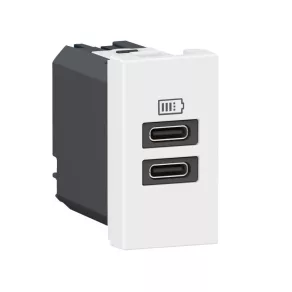   Legrand Program Mosaic kettős USB-C töltőaljzat - 3 A - 15 W, 1 modul, fehér - 077680L