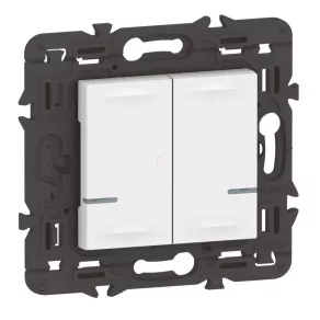   Legrand Program Mosaic Netatmo comutator dublu inteligent alb (2x actuator), cu conexiune neutră (N), fără ramă - 077702LA