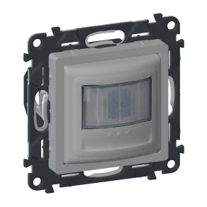   Întrerupător cu senzor de mișcare (PIR) Legrand Valena Life, 2-150 W (LED max. 100 W), 2 fire, cu buton încorporat, aluminiu - 752372A