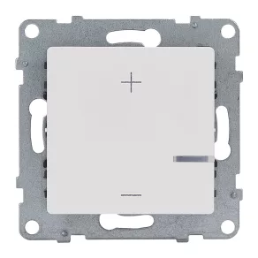 Comutator cu buton Legrand Suno 125 W, 2 fire, alb - 721178A