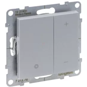   Comutator cu buton Legrand Suno 125 W, 2 fire, aluminiu - 721378A
