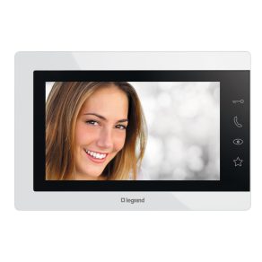   Set interfon video Legrand EasyKit Essential cu 2 fire: video color (7''), extensibil la 1 apartament, cu adaptor, alb - 367910