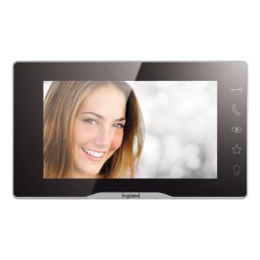   Set interfon video Legrand EasyKit Plus cu 2 fire: video color (7''), extensibil la 1 apartament, cu adaptor, efect oglindă - 368910