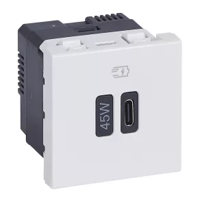   Legrand Program Mosaic USB-C töltőaljzat 45W, 2 modul, fehér - 077655L