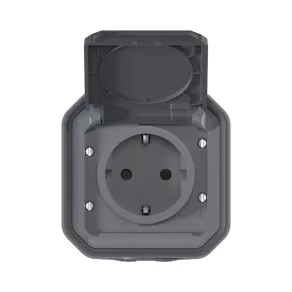   Priză externă Legrand Plexo 55 2P+F pentru încărcarea bicicletelor electrice 16A, asamblată, antracit - 069784L