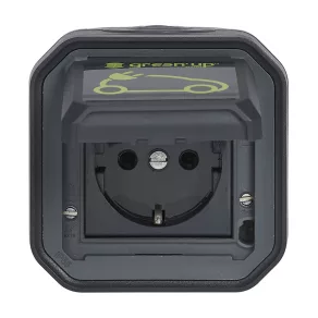   Priză externă Legrand Plexo 55 2P+F pentru încărcarea vehiculelor electrice 16A, asamblată, antracit - 069708L