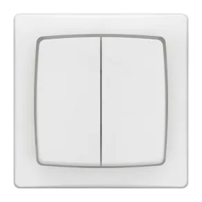   Legrand Oteo comutator dublu sau cadru dublu de butoane, complet, 10 A, alb - 086020L