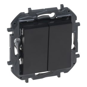 Buton dublu Legrand Niloé Step, 6A, negru - 863512B