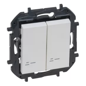   Întrerupător pentru candelabru Legrand Niloé Step cu indicator luminos, 10AX, alb - 863115B