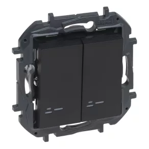   Întrerupător pentru candelabru Legrand Niloé Step cu indicator luminos, 10AX, negru - 863515B