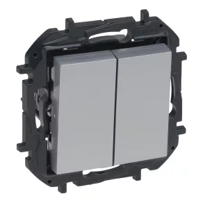   Legrand Niloé Step comutator dublu, 10AX, aluminiu - 863308B