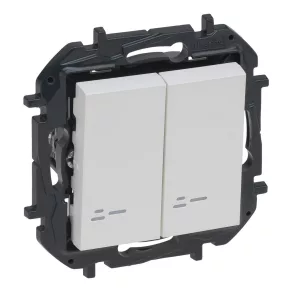   Legrand Niloé Step comutator dublu cu indicator luminos, alb - 863118B