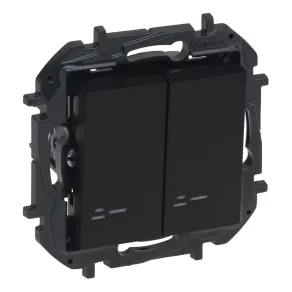   Legrand Niloé Step comutator dublu cu indicator luminos, negru - 863518B