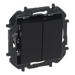 Legrand Niloé Step comutator dublu, 10AX, negru - 863508B