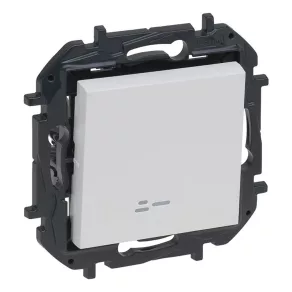   Întrerupător unipolar Legrand Niloé Step cu indicator luminos, 10AX, alb - 863111B