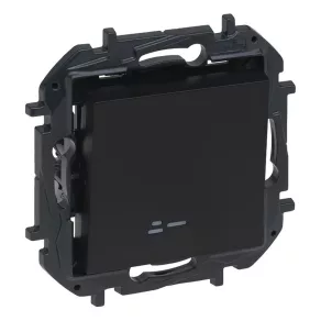   Întrerupător unipolar Legrand Niloé Step cu indicator luminos (cu arc), 10AX, negru - 863511B