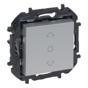   Întrerupător pentru rulouri Legrand Niloé Step (3 poziții) 6A, pentru control direct al motoarelor cu întrerupătoare mecanice de limitare, aluminiu - 863344B