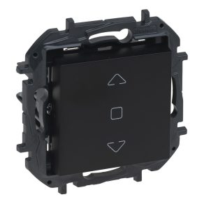   Întrerupător pentru rulouri Legrand Niloé Step (3 poziții) 6A, pentru control direct al motoarelor cu întrerupătoare mecanice de limitare, negru - 863544B