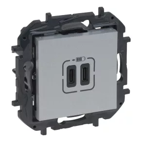   Priză de încărcare LeGrand Niloé Step 2xUSB-C 5V 3A 15W, aluminiu - 863339B