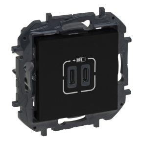   Priză de încărcare LeGrand Niloé Step 2xUSB-C 5V 3A 15W, negru - 863539B